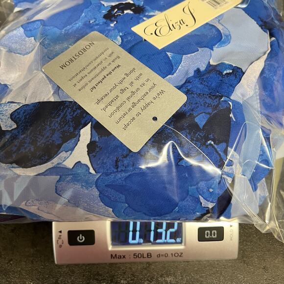 Eliza J Halter Neck Chiffon Maxi A Line Dress Gown Blue Floral Lined Size 10 NWT - Picture 7 of 7